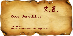 Kocs Benedikta névjegykártya